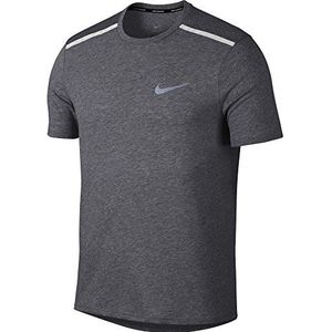 Nike Heren T-shirt met korte mouwen Dri Fit Rise 365, grijs (Gunsmoke/Heather/Metallic Zilver), Small