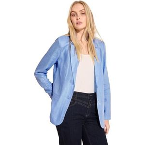 Street One Office_Linen Long Blazer voor dames, Ademen van luchtblauw, 44