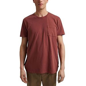 ESPRIT Jersey T-shirt van 100% biologisch katoen, bessenrood, S