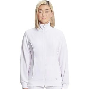 CHEROKEE Women's Infinity Zip Front Warm-Up Jacket, White, Medium