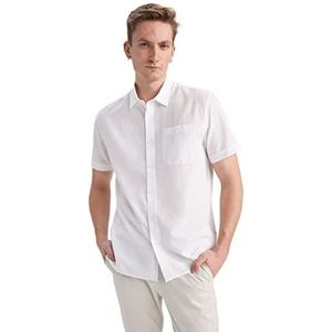 DeFacto Kurazarm hemd voor heren met korte mouwen, wit, 3XL