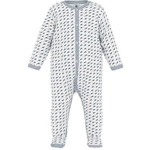 Petit Bateau Pyjama met lange mouwen, uniseks, voor kinderen, Marshmallow/Multico, 12 Maanden