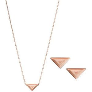 Emporio Armani Dames halsketting en oorbellen in roestvrij staal of messing