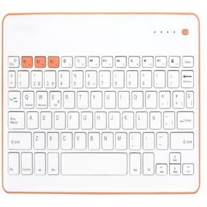 SilverHT 111936740199 toetsenbord voor mobiel apparaat Perzik, Wit Bluetooth Spaans