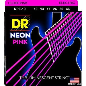 DR String NPE-10 Neon Pink elektrische gitaarsnaren