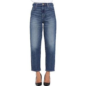 Pinko Maddie Sash Mom Fit Denim Comf Jeans voor dames, Pjz_Wash Vintage Medium Donker, 28