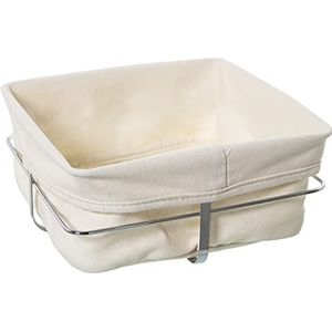 Pan mand/doek metaal chroom 95% aluminium + 5% polyester 22 x 22 x 10 cm