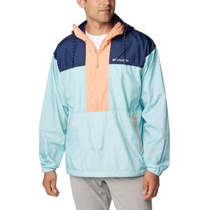 Columbia Flash Challenger Anorak Winddichte jas, licht, verstuiver, marineblauw, prikkelende abrikoos, XS heren, verstuiver, marineblauw, prikkelende abrikoos, XS