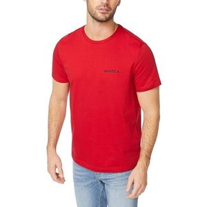 Nautica Men's Short Sleeve Solid Crew Neck T-Shirt, red, Large