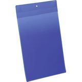 Durable 174707 Magnetische documenthoes A4 staand, extra sterke neodymium magneten, verpakking 10 stuks, blauw