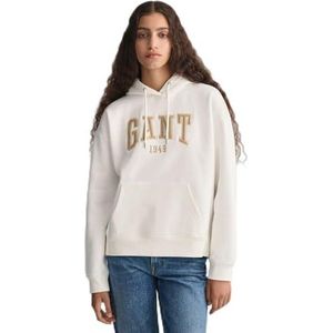 GANT Dames Rel Logo Hoodie Hoodie, Eggshell., L