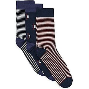 Peopletree Dames herensokken (verpakking van 3 stuks), Navy en Red Multi, 39-42 EU