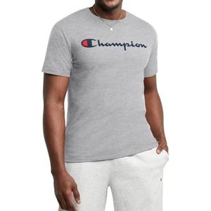 Champion Klassiek gebreid T-shirt voor heren, Oxford Grey/Champion Script, L