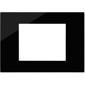 Vimar 30653.42 Serie Line Placca 3 Module, Technopolymeer, Reflex zwart