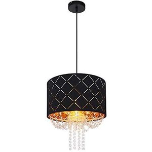 Design kristallen hanglamp plafond lamp slinger zwart-goud fluweel eetkamer verlichting