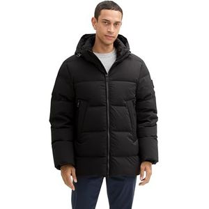 TOM TAILOR Gevoerde winterjas voor heren met afneembare capuchon, 29999 - Black, XXL