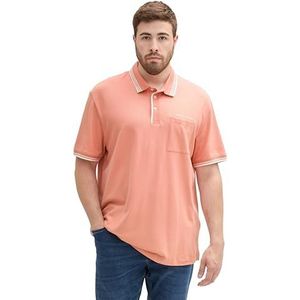 TOM TAILOR Poloshirt voor heren, 12642 Hazy Coral Rose, 4XL