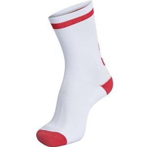 hummel Unisex Elite indendørs sok lav sokken, wit/true rood, 39-42 EU