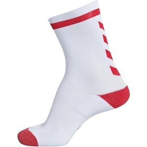 hummel Unisex Elite indendørs sok lav sokken, wit/true rood, 39-42 EU