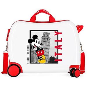 Disney Mickey en Minnie Travel the World Italy kinderkoffer, wit, 50 x 39 x 20 cm, stijf, ABS, zijcombinatie, 34 l 1, Italië, Eén maat, kinderkoffer