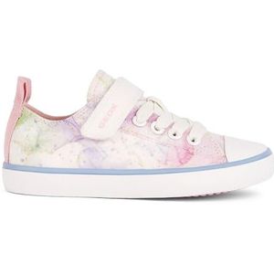 Geox J Gisli Girl A Sneakers voor meisjes, wit-roze., 34 EU