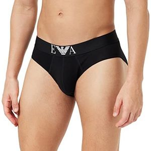 Emporio Armani Heren Shiny Big Logo Brief Slip Heren, Zwart, XL