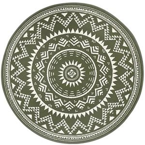 Hanse Home Tapijt Valencia rond – mandala tapijt, laagpolig, modern, vintage tapijten voor eetkamer, woonkamer, kinderkamer, hal, slaapkamer, keuken, groen, diameter 140 cm