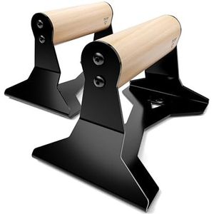 PULLUP & DIP Houten Push-Up Bars Met Ergonomische Handvatten En Robuust Staal – Antislip Push-Up Handles, Handstand Bars Voor Calisthenics en Fitnesstraining