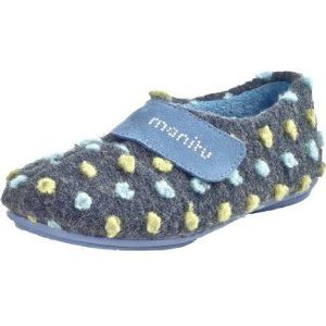 Manitu Home 340124 Pantoffels voor dames, Blauwe azuurkleurige 5, 37 EU