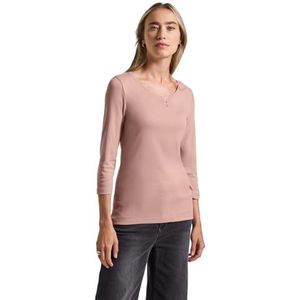 Street One 3227964 Basic T-shirt met knopen, faded rose, 40 dames