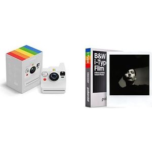 Polaroid - Now+ Generation 3 - Instantcamera Bluetooth-verbonden + zwart-Wit Film (8 filmpakket) - Wit