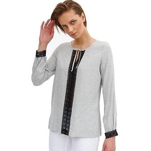 LARIME Dames blouse CELESTYNA grijs gemêleerde kleur maat 46, grijs., 46