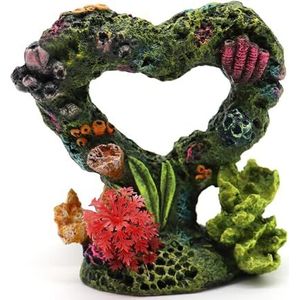 Amtra Decoratief hart verzonken – decoratie voor aquaria en visbakken, niet giftig, 12 x 6,5 x 12,5 cm