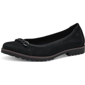 Tamaris - 1-22125-42 - Ballerina - Zwart - Hoogwaardig Leer, Hakhoogte 2,5 cm, Schachthoogte 6,5 cm