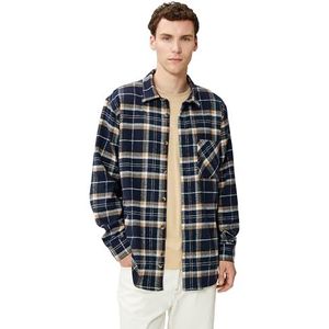 Koton Heren Pocket Detail Classic Neck Check Plaid Shirt, 7c1 (Navy Check), M
