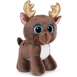 Zachte knuffel GLUBSCHIS rendier Chocolate Mousse 17cm bruin staand - Duurzaam zacht speelgoed gemaakt van zachte pluche, schattig zacht speelgoed om mee te knuffelen en te spelen