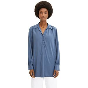 TOM TAILOR Dames Longstyle blouse 1032574, 10904 - Stormy Sea Blue, 32