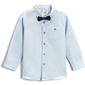 Koton Bow Tie katoenen shirt met lange mouwen voor jongens, Light Indigo (600), 11-12 Jaar
