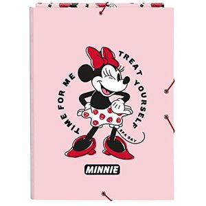 Minnie Mouse Me Time Folio-map met 3 kleppen, ideaal voor kinderen van alle leeftijden, comfortabel en veelzijdig, kwaliteit en duurzaamheid, 26 x 36,5 cm, lichtroze