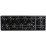 T'NB Frans draadloos toetsenbord, AZERTY, Bluetooth-verbinding, ultradun design, oplaadbare batterij, intuïtieve multimedia-bediening, compatibel met Windows en MacOs, grijs/blauw