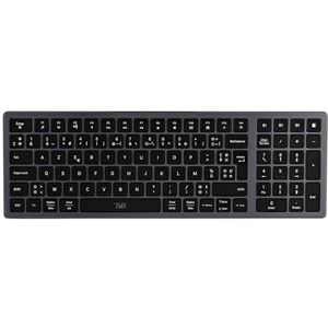 T'NB Frans draadloos toetsenbord, AZERTY, Bluetooth-verbinding, ultradun design, oplaadbare batterij, intuïtieve multimedia-bediening, compatibel met Windows en MacOs, grijs/blauw