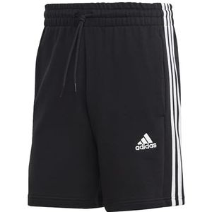 adidas Heren Essentials French Terry 3-Stripes Shorts, XS Kort Zwart