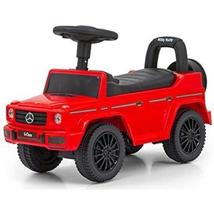 Milly Mally Mercedes G350D S glijbaan auto voor kinderen vanaf 1 jaar, interactieve glijauto met claxon en motorgeluiden, rood
