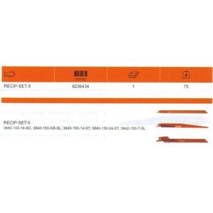 Bahco RECIP-SET-5 reciprozaagbladen Sandflex set 5-delig, 150 mm