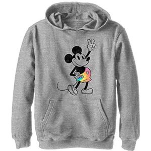 Disney Jongens Mickey Mouse Regenboog Vredesteken Korte Hoodie Athletic Heather, S, Athletic Heather, S