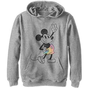 Disney Jongens Mickey Mouse Regenboog Vredesteken Korte Hoodie Athletic Heather, S, Athletic Heather, S