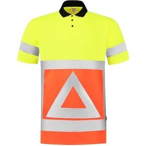 Tricorp 203011 Safety verkeersregelaar poloshirt, 50% polyester/50% polyester, CoolDry, 180 g/m², fluor oranje-geel, maat S