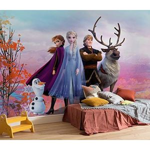 Disney fotobehang van Komar FROZEN ICONIC - afmeting 368 x 254 cm (breedte x hoogte), Anna, Elsa, Olaf, Frozen 2, ijskoningin, behang, wanddecoratie, kinderkamer, decoratie - 8-4103