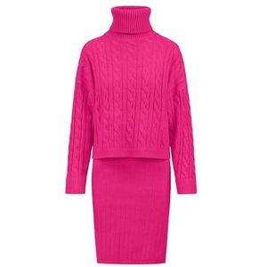 APART gebreide set bestaande uit een jurk zonder mouwen en een trui, roze, 46