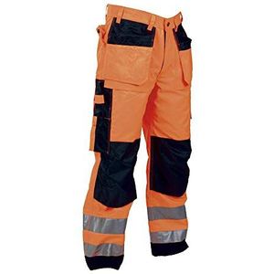 Top Swede 2516-22-C046 Model 2516 waarschuwingsbescherming werkbroek, oranje/marine, maat C46